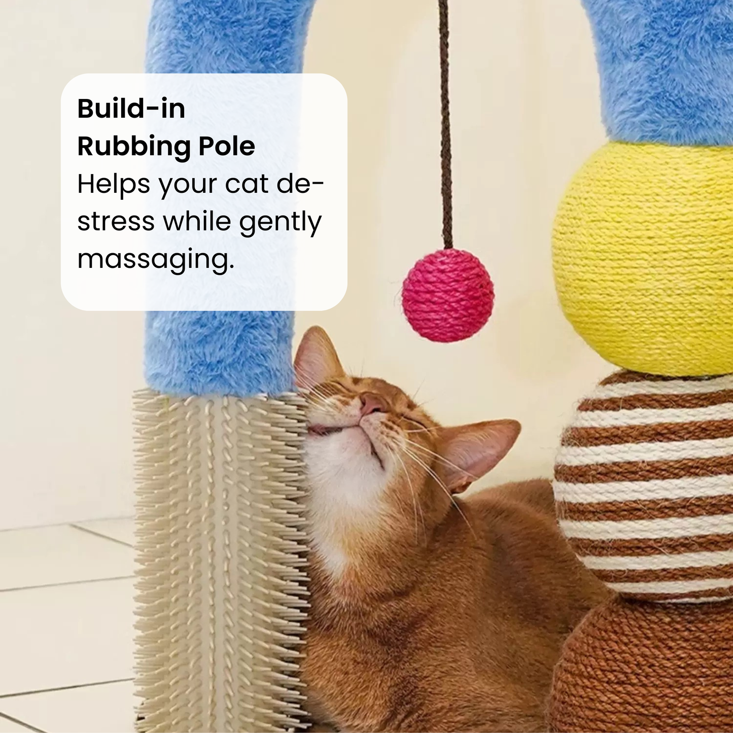 Cat Arch Tree with Balls and Rubbing Pole