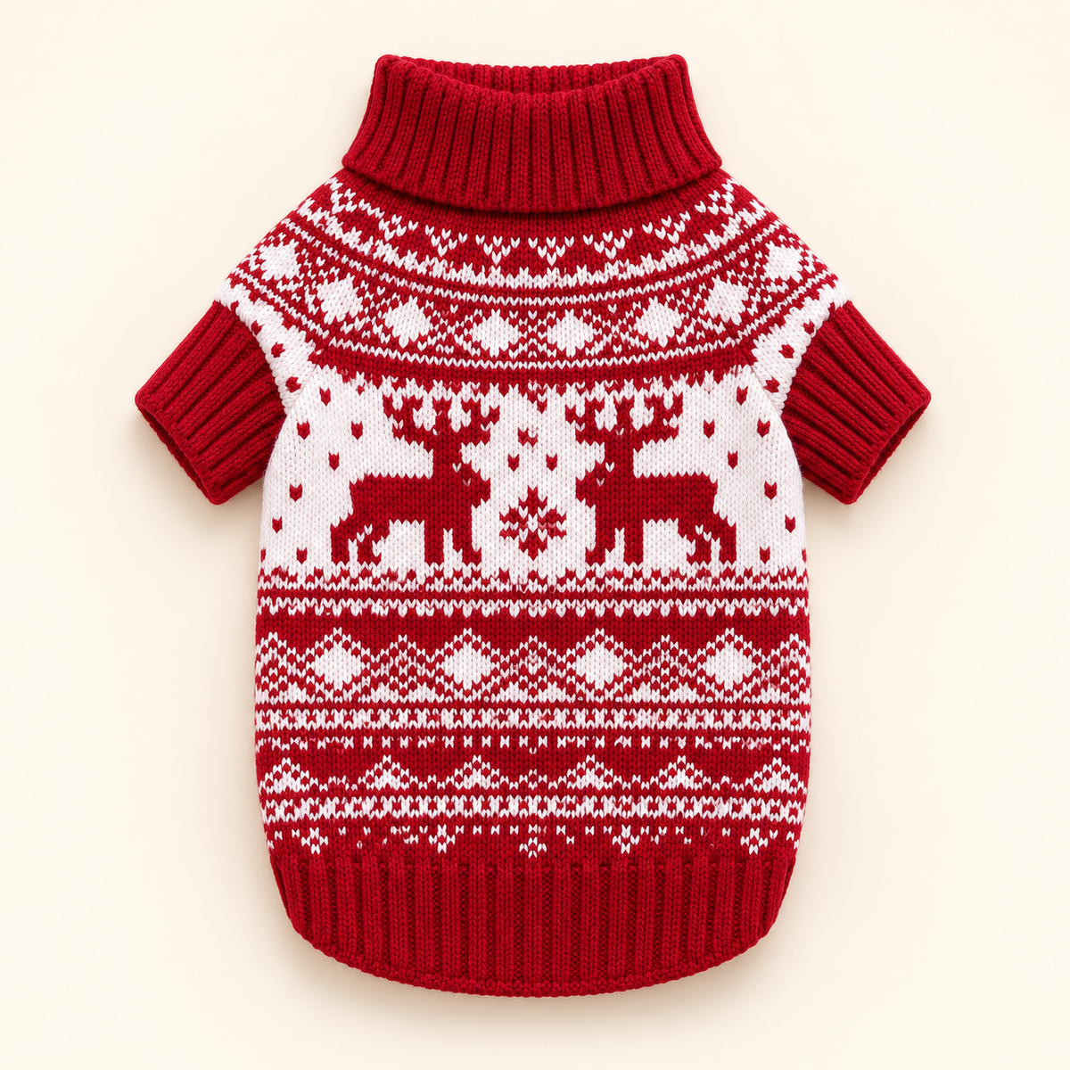 Xmas Pet Jumper - Red Nordic Knit Jumper