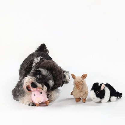 Mini Farm Rabbit Squeaky Dog Toy – Gentle Interactive Play