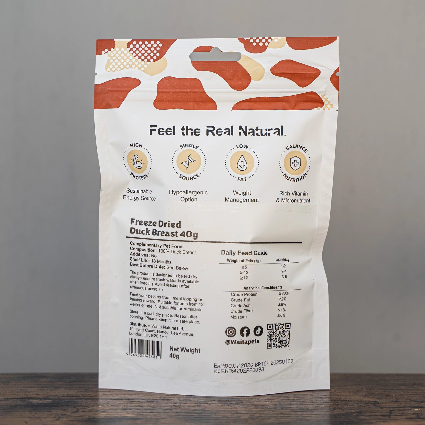 Freeze Dried Duck Breast 40g
