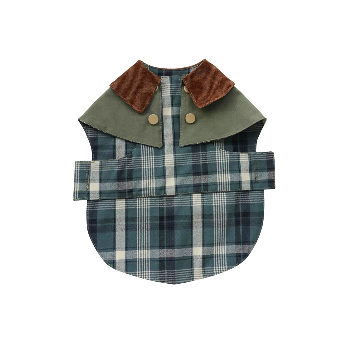 Handmade British Heritage Dog Coat — Olive Classic Field Edition