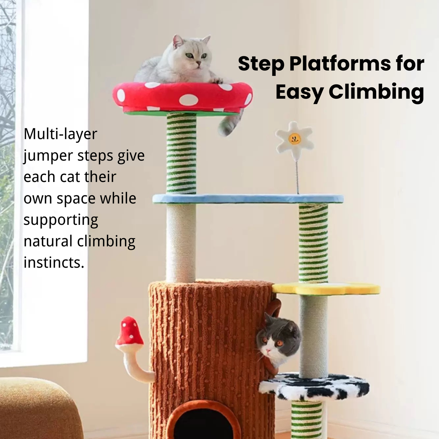 Deluxe 3-in-1 Multi-Function Cat Tree — Bed, Scratcher & Multi-Level Activity Tower
