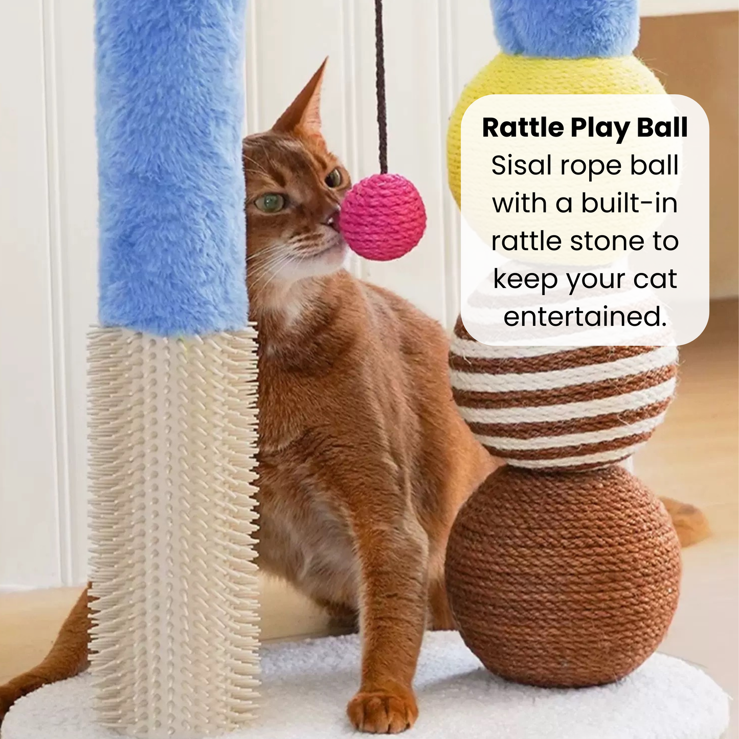 Cat Arch Tree with Balls and Rubbing Pole