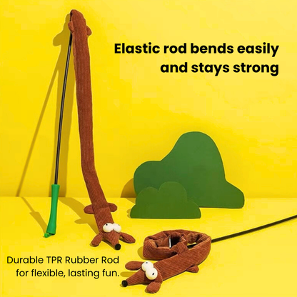 Dachshund Dog Teaser Wand for Cats