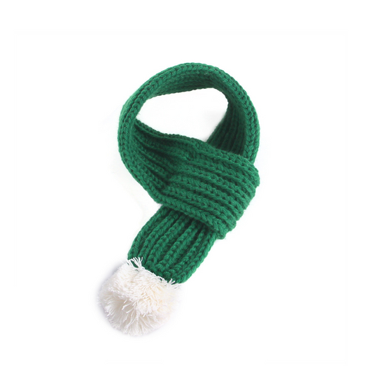 Emerald Pom-Pom Pet Scarf