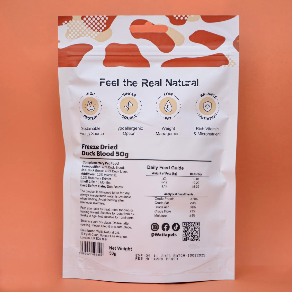 Freeze Dried Duck Blood 50g