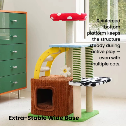 3-in-1 Multi-Function Cat Tree — Bed, Scratcher & Multi-Level Activity Tower