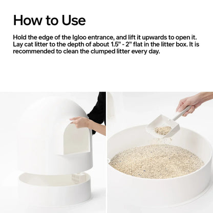 Snow Dome Cat Litter Box with Litter Leakage Guard and Dog Proof Design