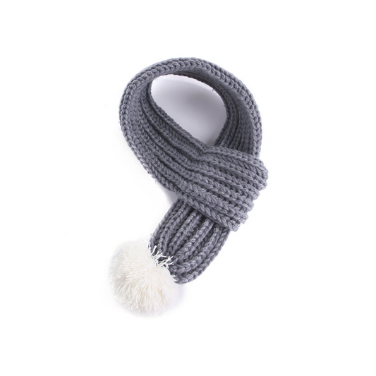 Silver Frost Pom-Pom Pet Scarf