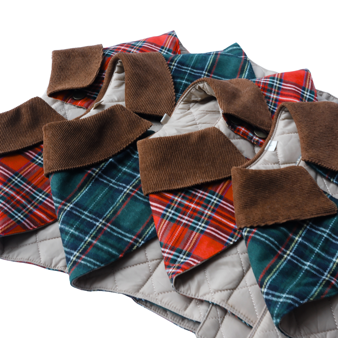 Unique Dog British Green Tartan Coat