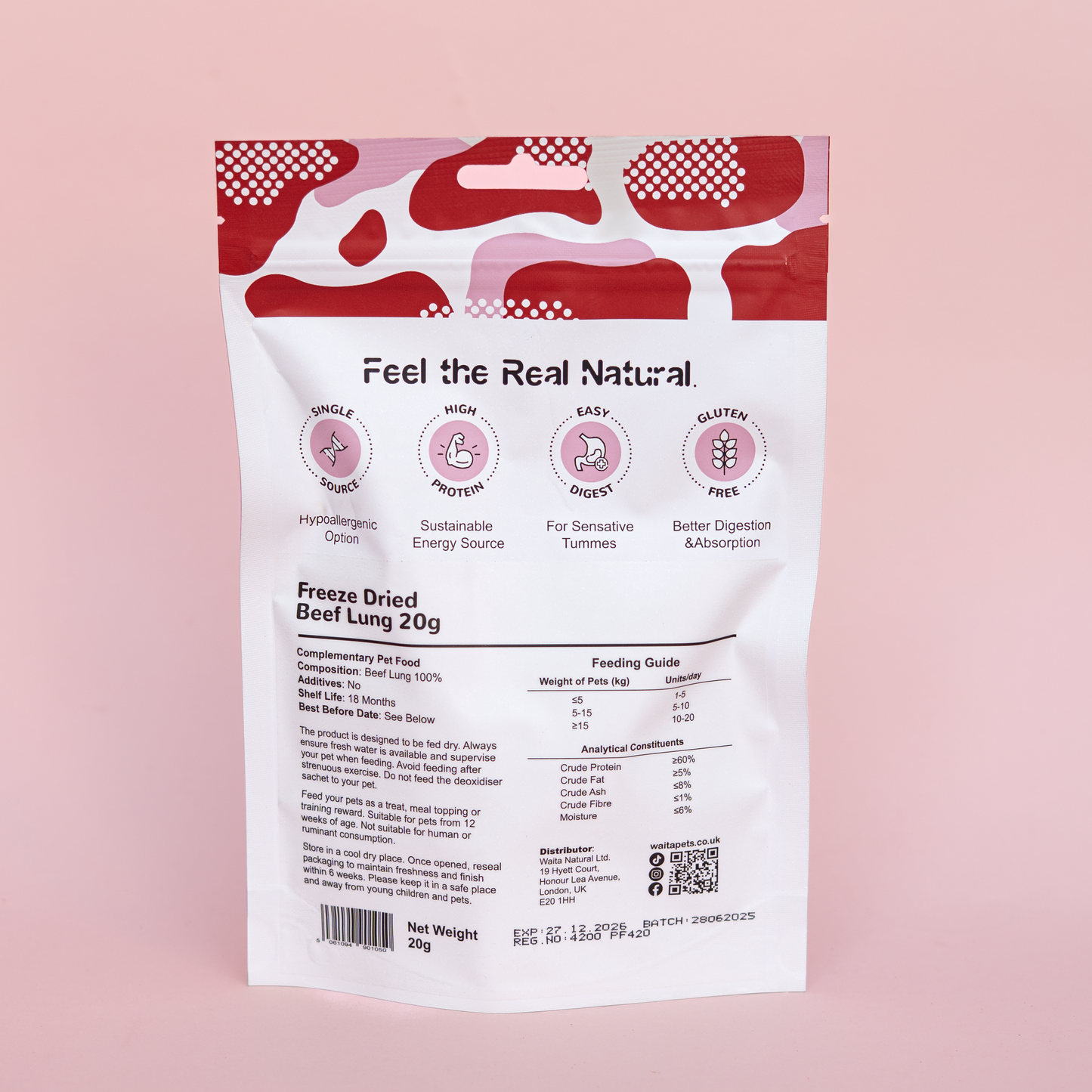 Freeze Dried Beef Lung 20g
