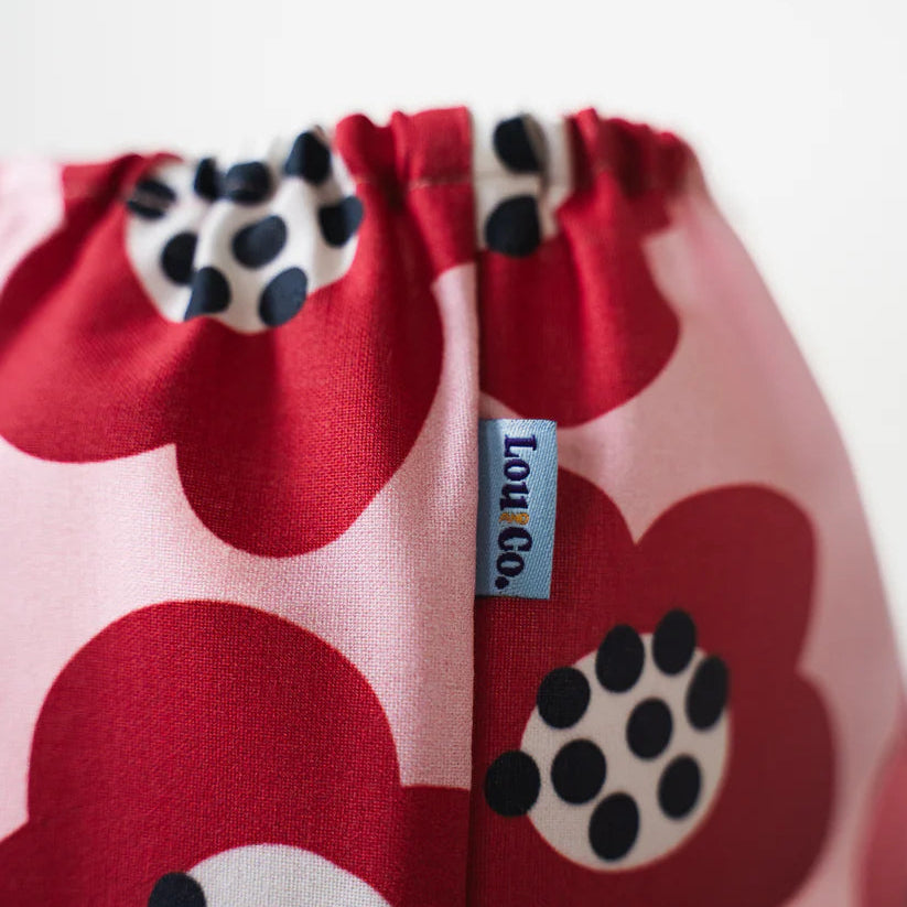 Dog Snood Red Flowers