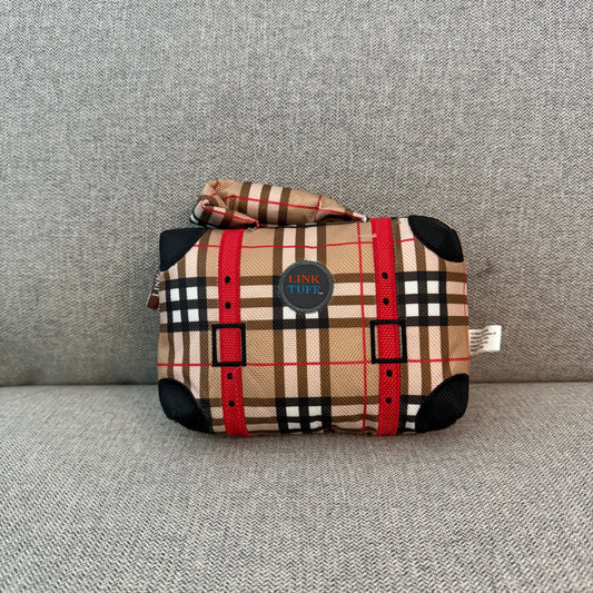 British Check Luggage Squeaky Toy