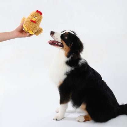 Woven Core Chubby Chicken Dog Toy – Durable Chew & Play