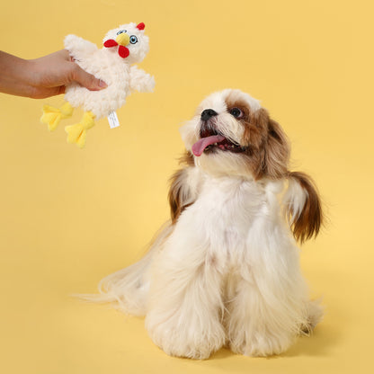 Flat Chicken Squeaky Dog Toy – Gentle Interactive Play