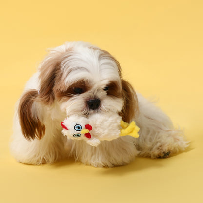 Flat Chicken Squeaky Dog Toy – Gentle Interactive Play