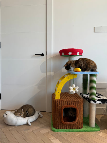Deluxe 3-in-1 Multi-Function Cat Tree — Bed, Scratcher & Multi-Level Activity Tower