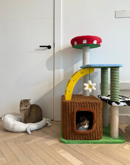 Deluxe 3-in-1 Multi-Function Cat Tree — Bed, Scratcher & Multi-Level Activity Tower