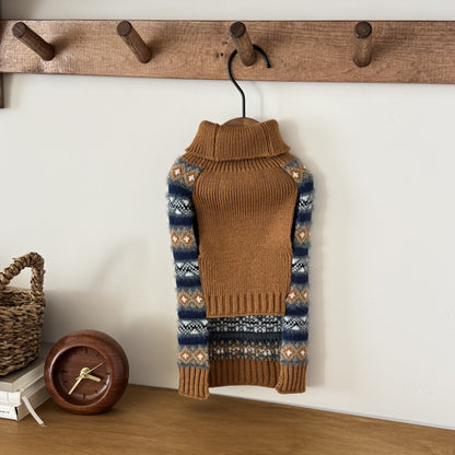 Pet Knit Jumper - Heritage Stripe Brown & Blue Jumper