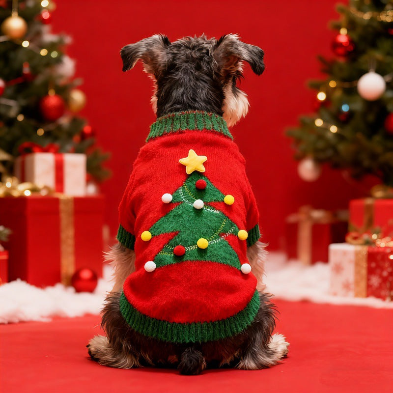 Xmas Pet Jumper - Festive Forest Red & Green Jumper