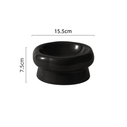 Flower Ceramic Pet Bowl – Deep Green (Low Profile)