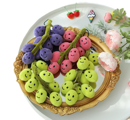 "Vineyard Smiles" Grape Cluster Pet Toys