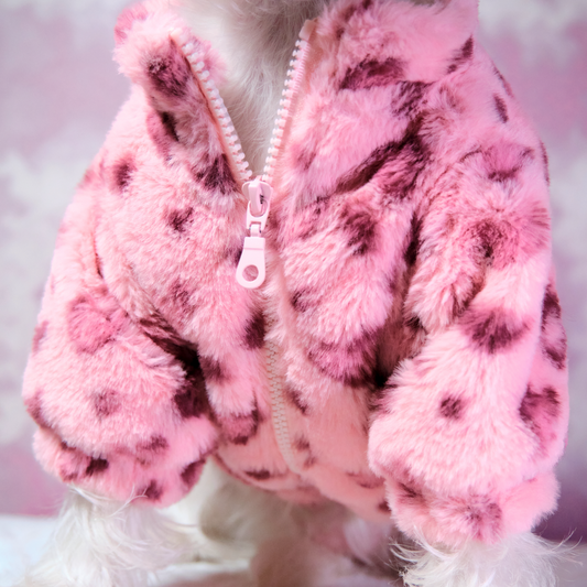 Leopard Furcoat for Pets - Bubblegum Pink