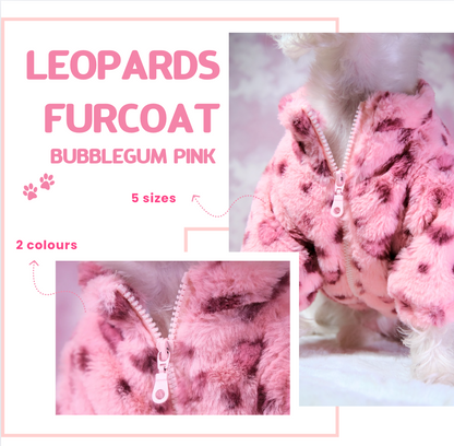 Leopard Furcoat for Pets - Bubblegum Pink