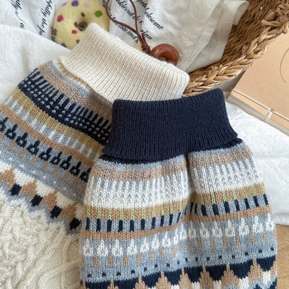Retro Fair Isle Knit Dog Sweater — Cozy Winter Collection