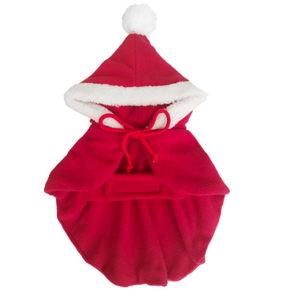 Xmas Cloak Hoodie for Dogs – Santa, Tree & Reindeer Style | Soft Fleece Pet Cape with Hood
