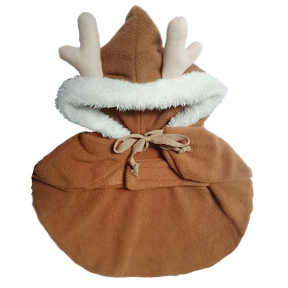 Xmas Cloak Hoodie for Dogs – Santa, Tree & Reindeer Style | Soft Fleece Pet Cape with Hood