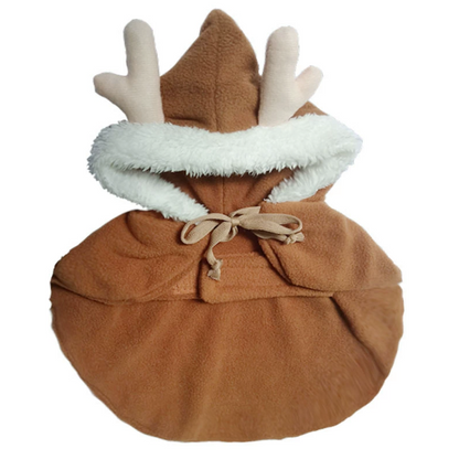 Xmas Cloak Hoodie for Dogs – Santa, Tree & Reindeer Style | Soft Fleece Pet Cape with Hood