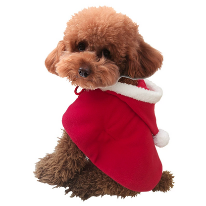 Xmas Cloak Hoodie for Dogs – Santa, Tree & Reindeer Style | Soft Fleece Pet Cape with Hood