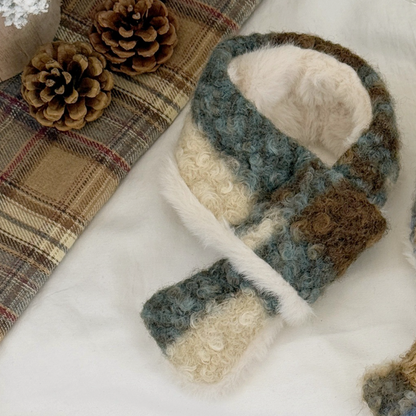 Matching Dog and Owner Winter Scarf Set – Soft Fleece Checkered Neck Warmer for Small Pets and Humans
