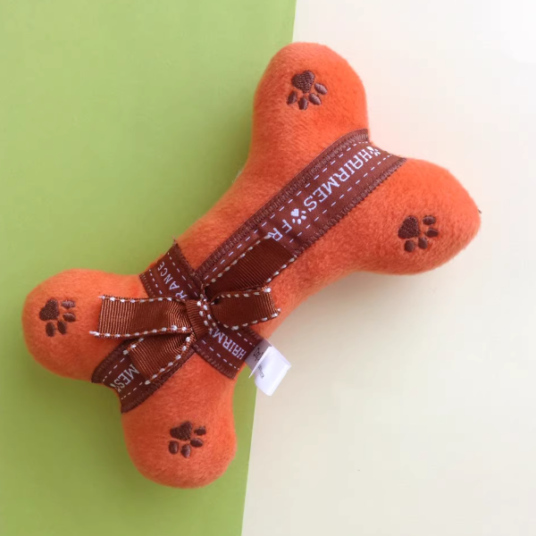 Luxury Plush Squeaky Dog Toy – Designer-Inspired Collection