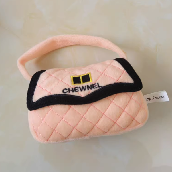 Luxury Plush Squeaky Dog Toy – Designer-Inspired Collection