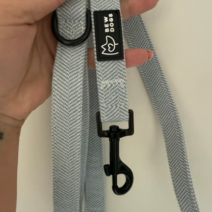 Blue Herringbone Dog Lead