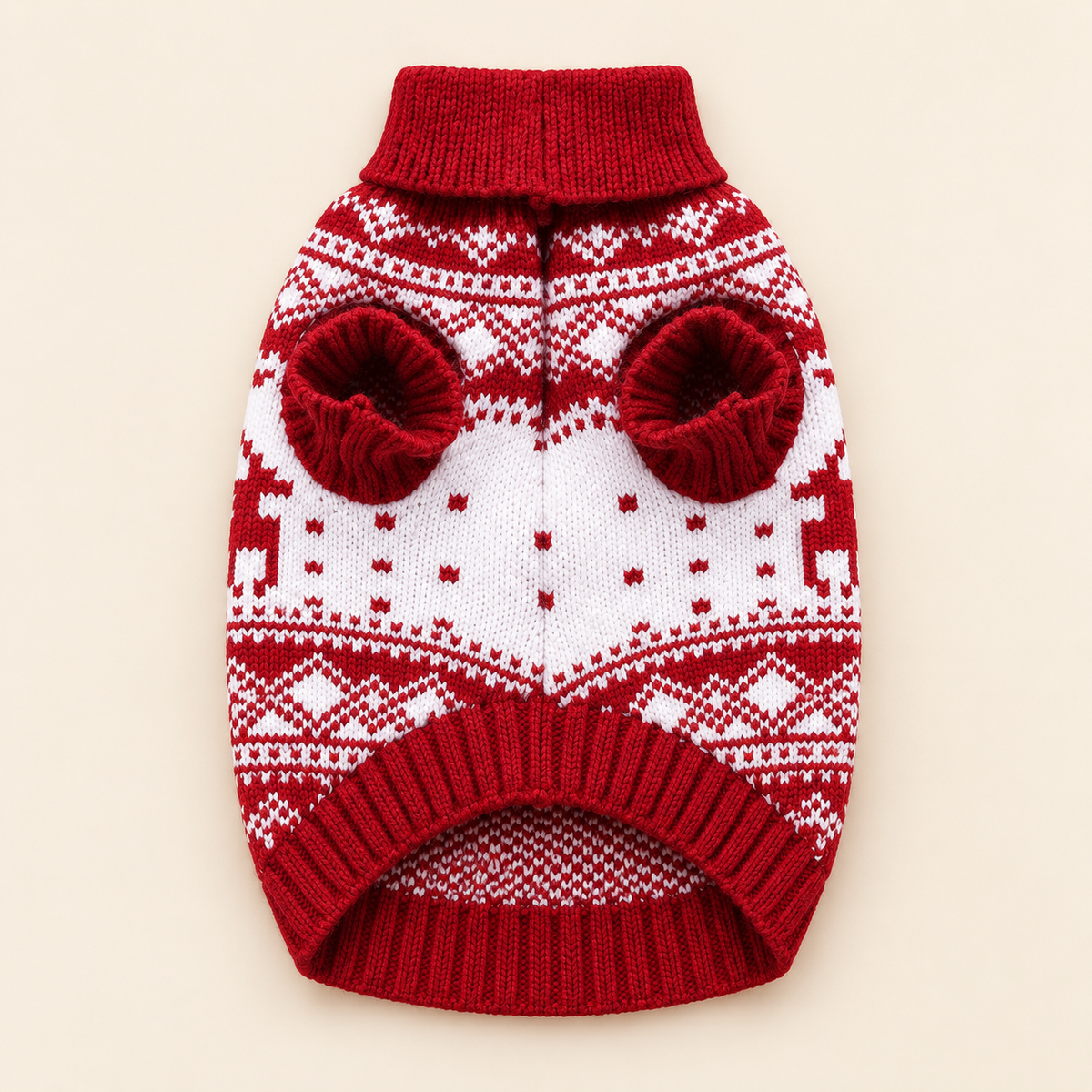 Xmas Pet Jumper - Red Nordic Knit Jumper