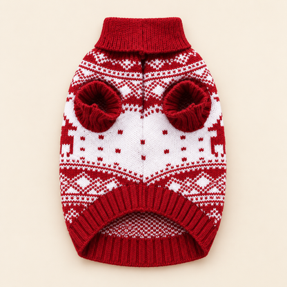 Xmas Pet Jumper - Red Nordic Knit Jumper