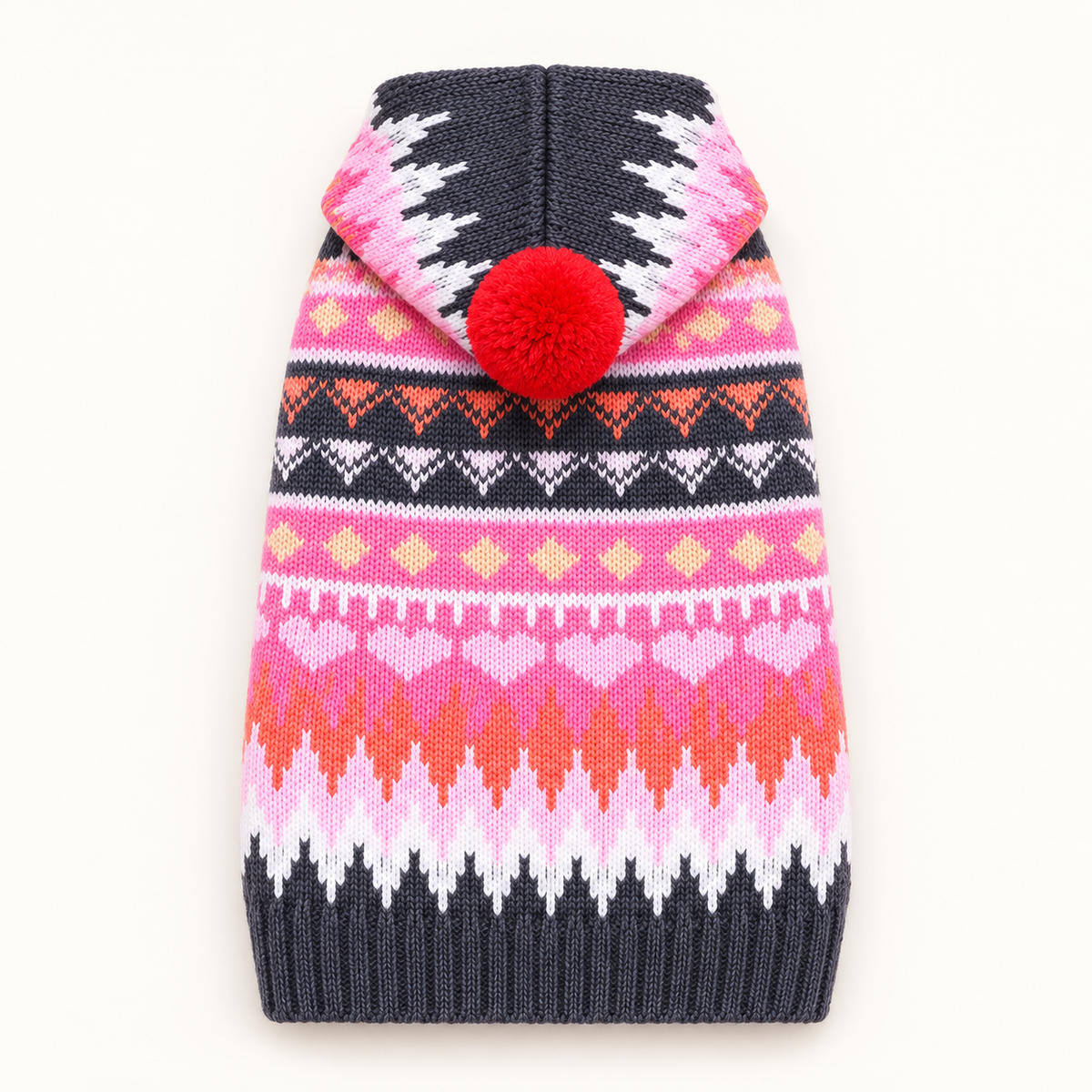 Xmas Pet Jumper - Gradient Pink Pom Pom Jumper