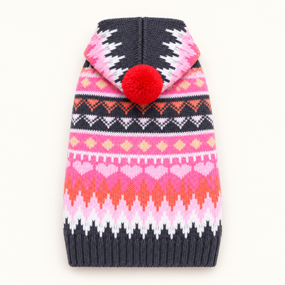 Xmas Pet Jumper - Gradient Pink Pom Pom Jumper