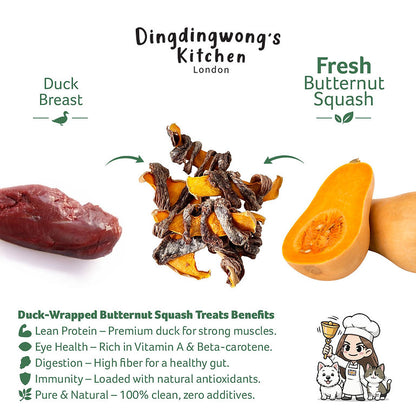 Air-Dried Duck-Wrapped Butternut Squash Treats / 30g