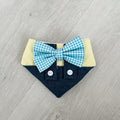 Blue Check Bow Dungarres