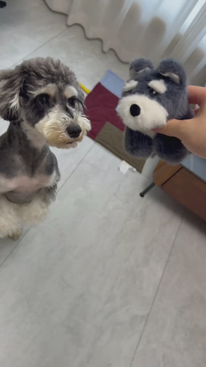 Schnauzer Washable Squeaky Dog Toy & Bag Charm