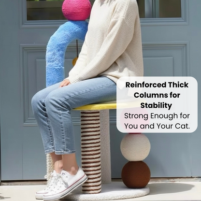 Two-Tier Arch Cat Tree with Balls and Rubbing Pole
